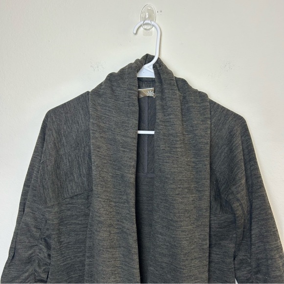 Athleta Cardigan Womens Small Dark Green Waterfall Open Front Athleisure Comfort - Picture 2 of 12